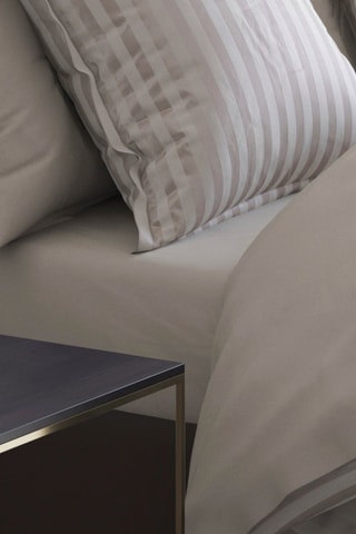 Drap-housse en satin de coton 79 fils/cm² Uni - Taupe