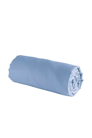 Drap-housse en satin de coton 79 fils/cm² Uni - Bleu clair
