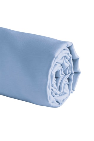 Drap-housse en satin de coton 79 fils/cm² Uni - Bleu clair