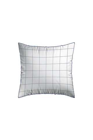 2 taies d'oreiller en satin de coton 200 fils/cm² Grands Carreaux - Blanc