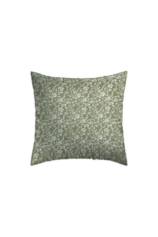 2 taies d'oreiller en satin de coton 200 fils/cm² Parterre de Roses - Vert