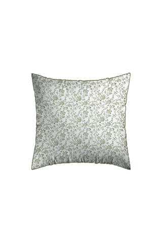 2 taies d'oreiller en satin de coton 200 fils/cm² Parterre de Roses - Vert