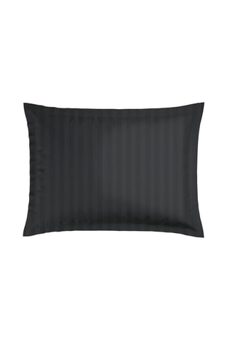 2 taies d'oreiller en satin de coton 80 fils/cm²   - Noir