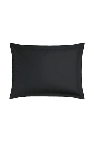2 taies d'oreiller en satin de coton 80 fils/cm²   - Noir