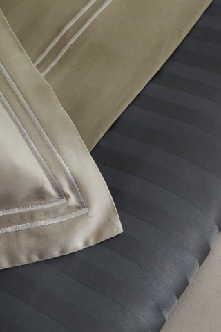 2 taies d'oreiller en satin de coton Nice Taupe - 50 x 70 cm