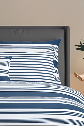 2 taies d'oreiller en satin de coton 80 fils/cm² Lena - Bleu