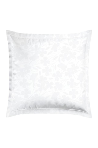 2 taies d'oreiller en satin de coton 120 fils/cm² Petit Chênes - Blanc