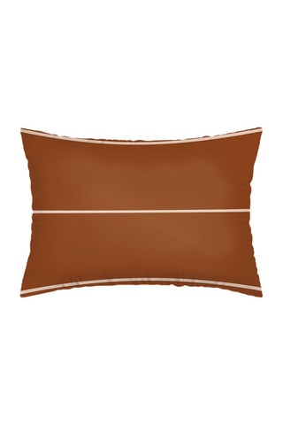 2 taies d'oreiller en satin de coton 80 fils/cm² Camille - Brun et blanc