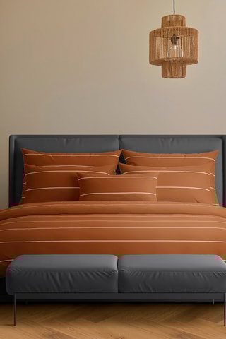 2 taies d'oreiller en satin de coton 80 fils/cm² Camille - Brun et blanc