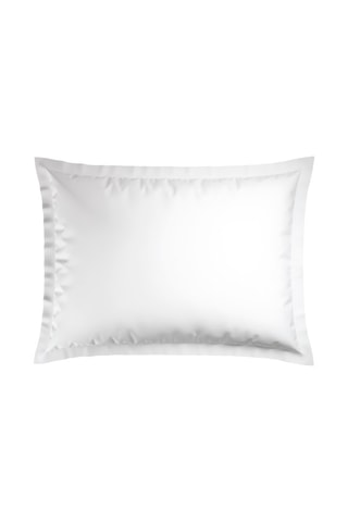 2 taies d'oreiller en satin de coton 80 fils/cm² Nice - Bleu foncé et blanc