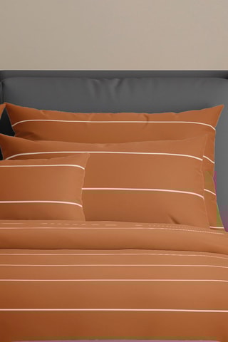 Parure de couette en satin de coton 80 fils/cm² 
Camille - Brun et blanc