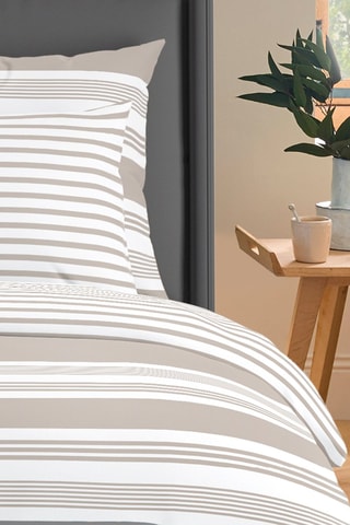 Parure de couette en satin de coton 80 fils/cm² Lena - Taupe