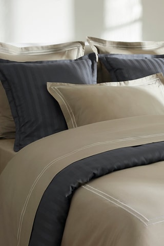 Parure de couette en satin de coton 80 fils/cm² Nice Taupe