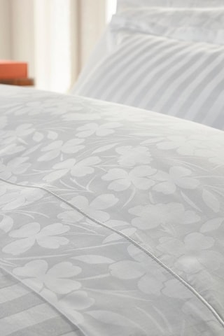 Parure de couette en satin de coton 120 fils/cm² Petit Chênes - Blanc