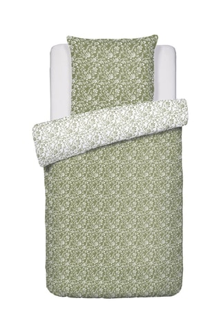 Parure de couette en satin de coton 200 fils/cm² 
Parterre de Roses - Vert