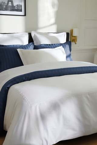 Drap plat en satin de coton 80 fils/cm² Nice - Blanc
