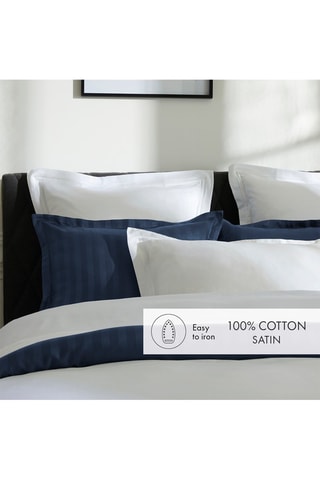 Drap plat en satin de coton 80 fils/cm² Nice - Blanc