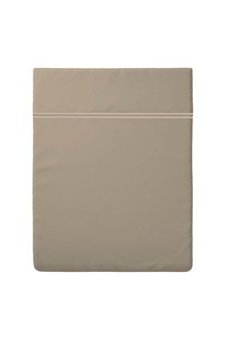 Drap plat en satin de coton 80 fils/cm² Nice - Taupe