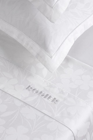 Parure de draps en satin de coton 120 fils/cm² Petit Chênes - Blanc