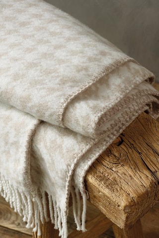 Plaid Pied-de-Poule Taupe - 130 x 170 cm