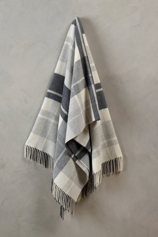 Plaid Tartan Gris et blanc - 130 x 170 cm