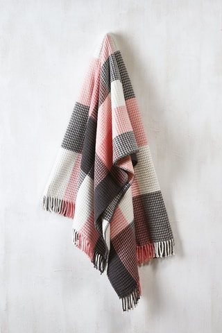 Plaid Tartan Waffle  Rose et gris - 130 x 170 cm