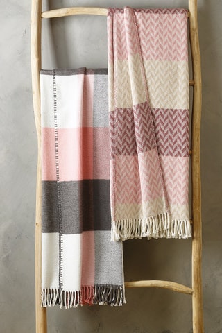 Plaid Tartan Rose et gris - 130 x 170 cm