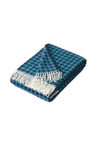 Plaid Pied-de-Poule Bleu - 130 x 170 cm