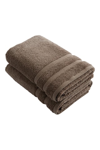 2 draps de douche Taupe - 70 x 140 cm