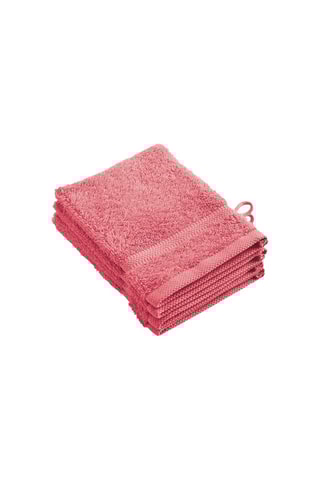 4 gants de toilette Rose 