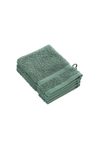 4 gants de toilette Vert