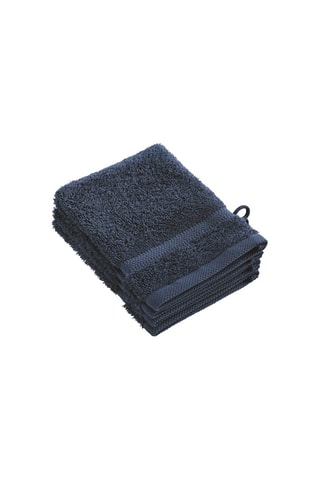 4 gants de toilette Bleu foncé