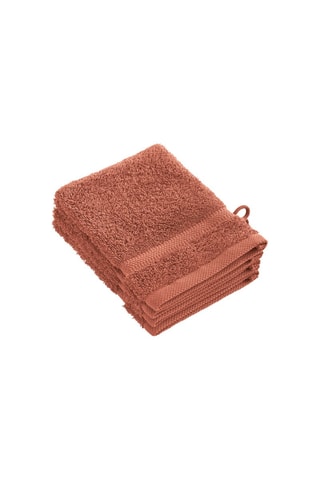 4 gants de toilette Terracotta