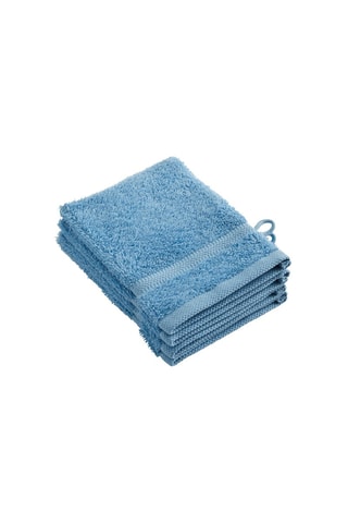 4 gants de toilette Bleu clair
