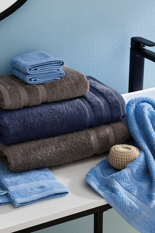 4 gants de toilette Bleu clair