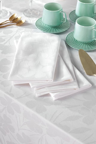 4 serviettes de table Petit Chênes Blanc -
Blanc