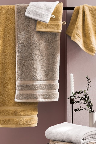 2 draps de douche Taupe - 70 x 140 cm