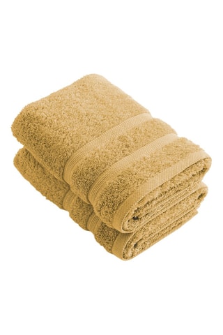 2 serviettes de toilette Moutarde - 50 x 100 cm