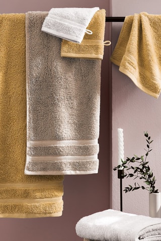 2 serviettes de toilette Moutarde - 50 x 100 cm