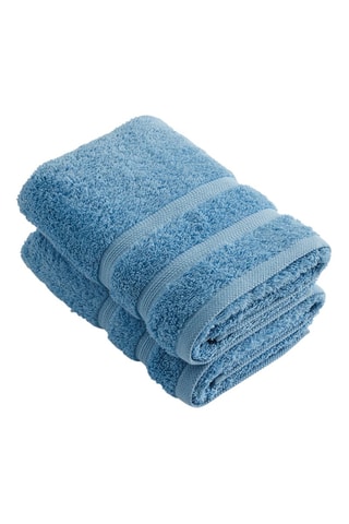 2 serviettes de toilette Bleu clair - 50 x 100 cm