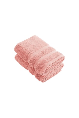 2 serviettes de toilette Rose saumon - 50 x 100 cm