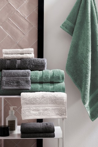 2 serviettes de toilette Vert - 50 x 100 cm