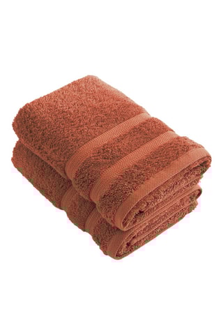 2 serviettes de toilette Terracotta - 50 x 100 cm