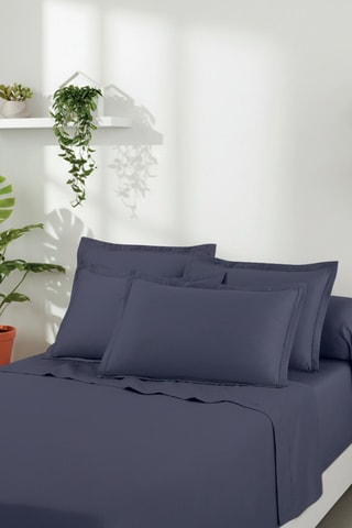 2 taies d'oreiller Uni - Bleu foncé