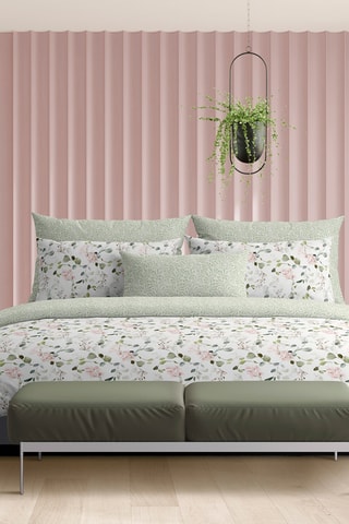 2 taies d'oreiller Eclat d'eucalyptus -Blanc et vert