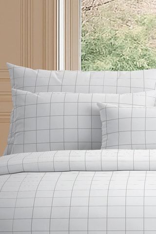 2 taies d'oreiller Grands carreaux - Blanc