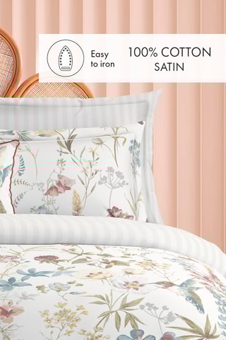 Taie de traversin Dobby stripe woven - Blanc