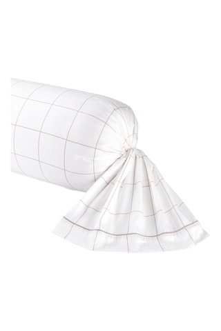 Taie de traversin Grands carreaux - Blanc