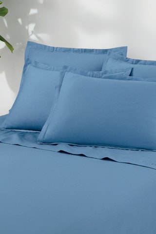 2 taies d'oreiller Uni - Bleu