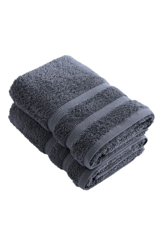 2 serviettes de toilette Vague - Bleu gris - 50 x 100 cm
